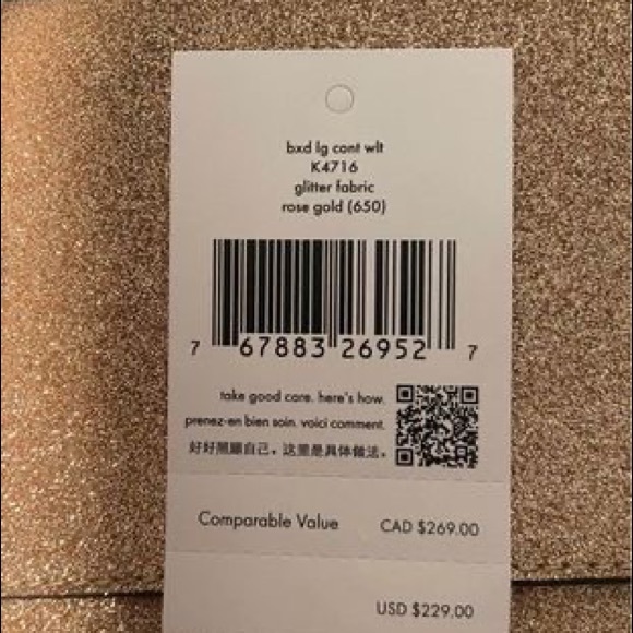 Kate Spade Rose Gold Glitter Wallet - Picture 7 of 8